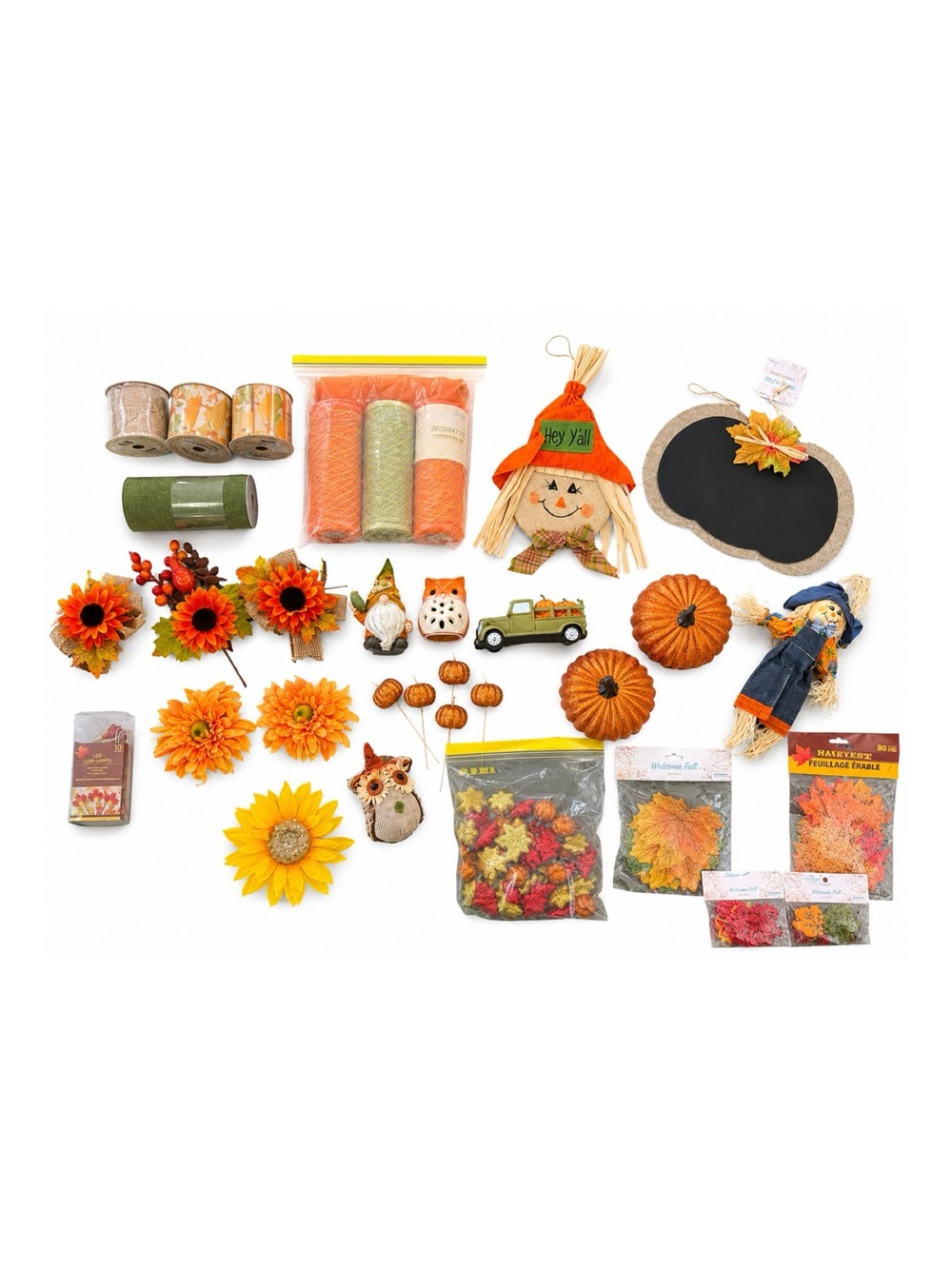 Fall Harvest Decorative Mix - Orange & Yellow Accents